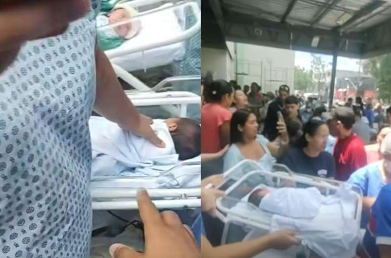 Bebês precisaram ser retirados às pressas do Hospital César Cals, em Fortaleza (CE)