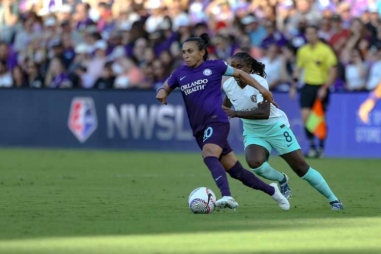 Marta scored a great goal for the Orlando Pride against the Kansas City Current. 