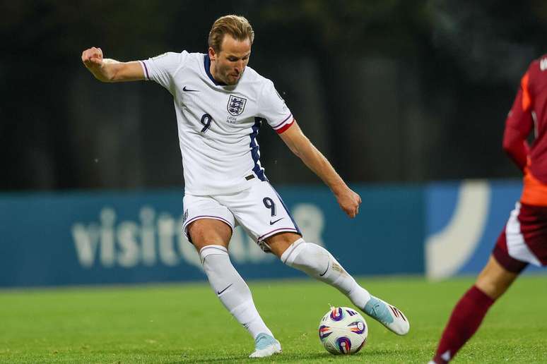 Harry Kane (Inglaterra) durante jogo contra a Letônia, no dia 14.10.2025