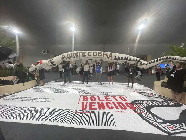 Manifestação na Blue Zone da COP30