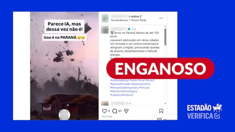 Gravação foi feita em maio de 2024 e publicada nas redes sociais pelo caçador de tempestades internacional Jordan Hall