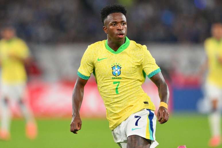 Vinicius Júnior (Brasil) durante jogo contra o Japão, no dia 14.10.2025 
