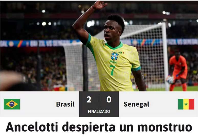 Destaque do di&aacute;rio &ldquo;AS&rdquo; &agrave; vit&oacute;ria da Sele&ccedil;&atilde;o Brasileira &ndash;