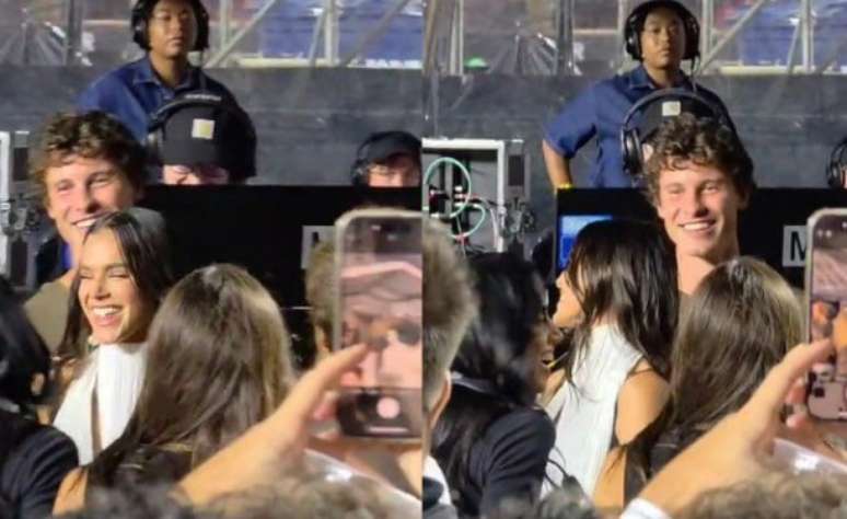 Bruna Marchesin and Shawn Mendes enjoy Dua Lipa's show together at SP. video
