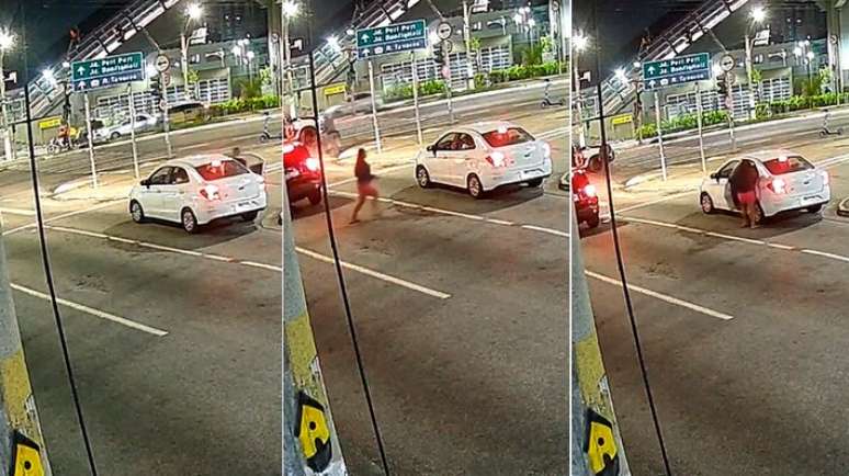 Mulher invade carro em ação policial