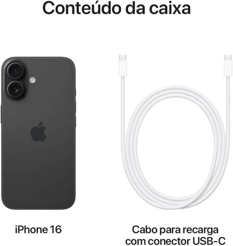  Apple iPhone 16 (128 GB) – Preto