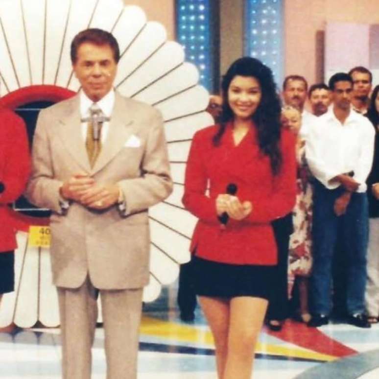 Silvio Santos e Amanda Françoso trabalharam juntos no SBT no final dos anos 1990