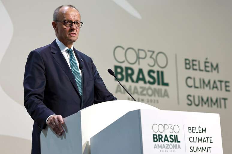Chanceler Friedrich Merz durante Cúpula do Clima em Belém