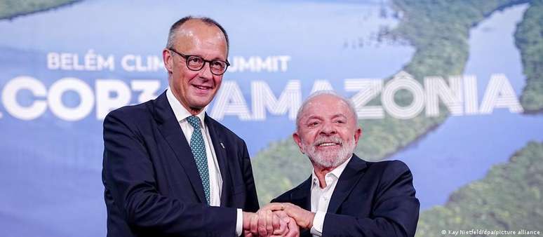 Merz e Lula em Belém: "Contentes de voltar daquele lugar onde estávamos", disse alemão após retorno à Alemanha