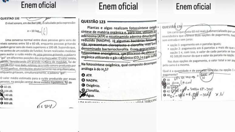 Quest&otilde;es do Enem oficial