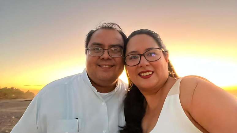 Louis Benavides e Ruth López em El Salvador, 12 de fevereiro de 2022