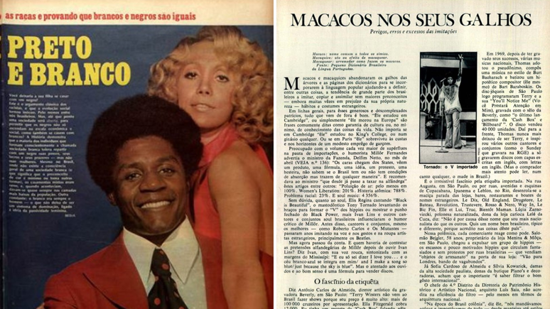 Mat&eacute;ria da revista Manchete, em 1971, traz Tony Tornado e Arlete Salles, numa defesa do relacionamento inter-racial; artigo da Veja, de 1971, chama Tony de "mastod&ocirc;ntico"