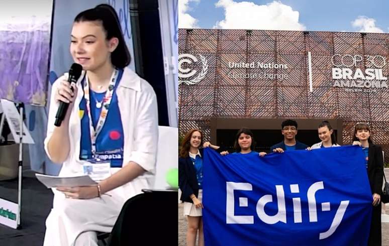 A artista e ativista ambiental em a&ccedil;&atilde;o na COP30: consci&ecirc;ncia social despertada em fam&iacute;lia