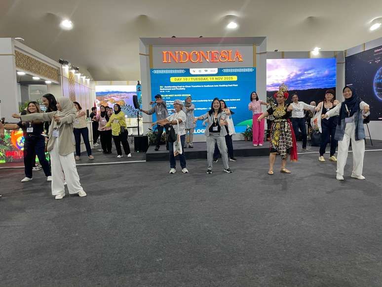 Pavilhão da Indonésia na COP30 tem dança