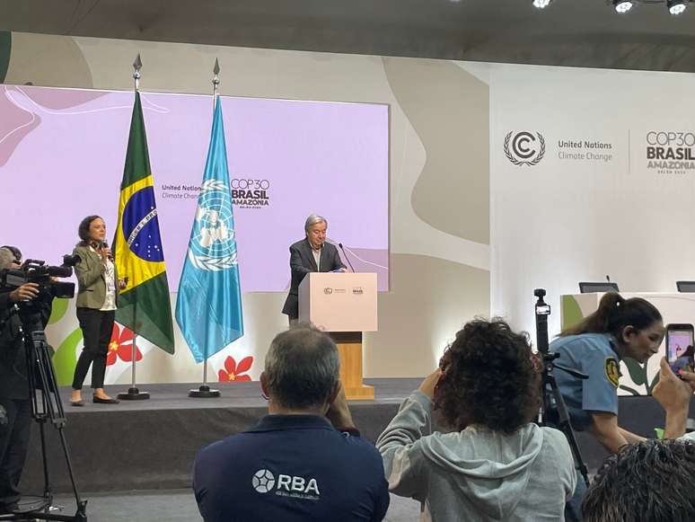 António Guterres faz discurso na COP30 em Belém (PA)