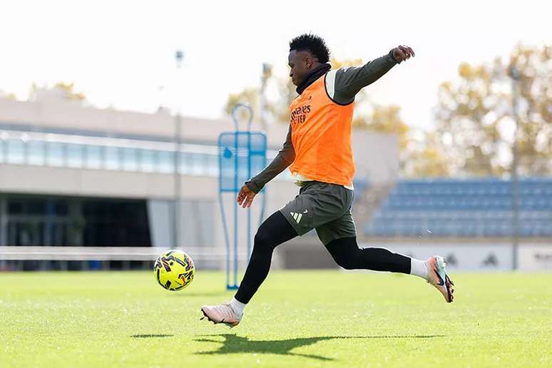 Vini Jr durante atividade do Real Madrid &ndash;