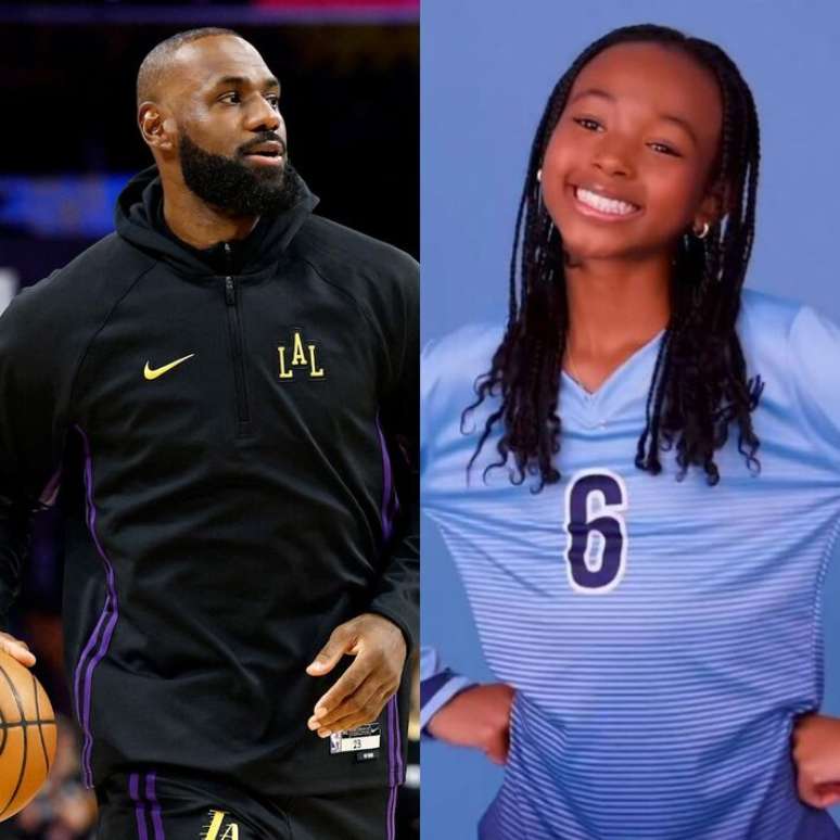 Filha de LeBron James joga com o número 6 para homenagear o pai