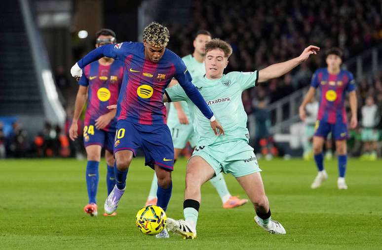 Yamal deu duas assist&ecirc;ncias, e o Barcelona goleou o Athletic Bilbao &ndash;