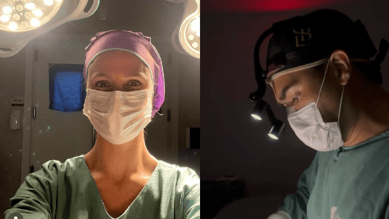 Enfermeira Luana Finardi e Lucas Baptista