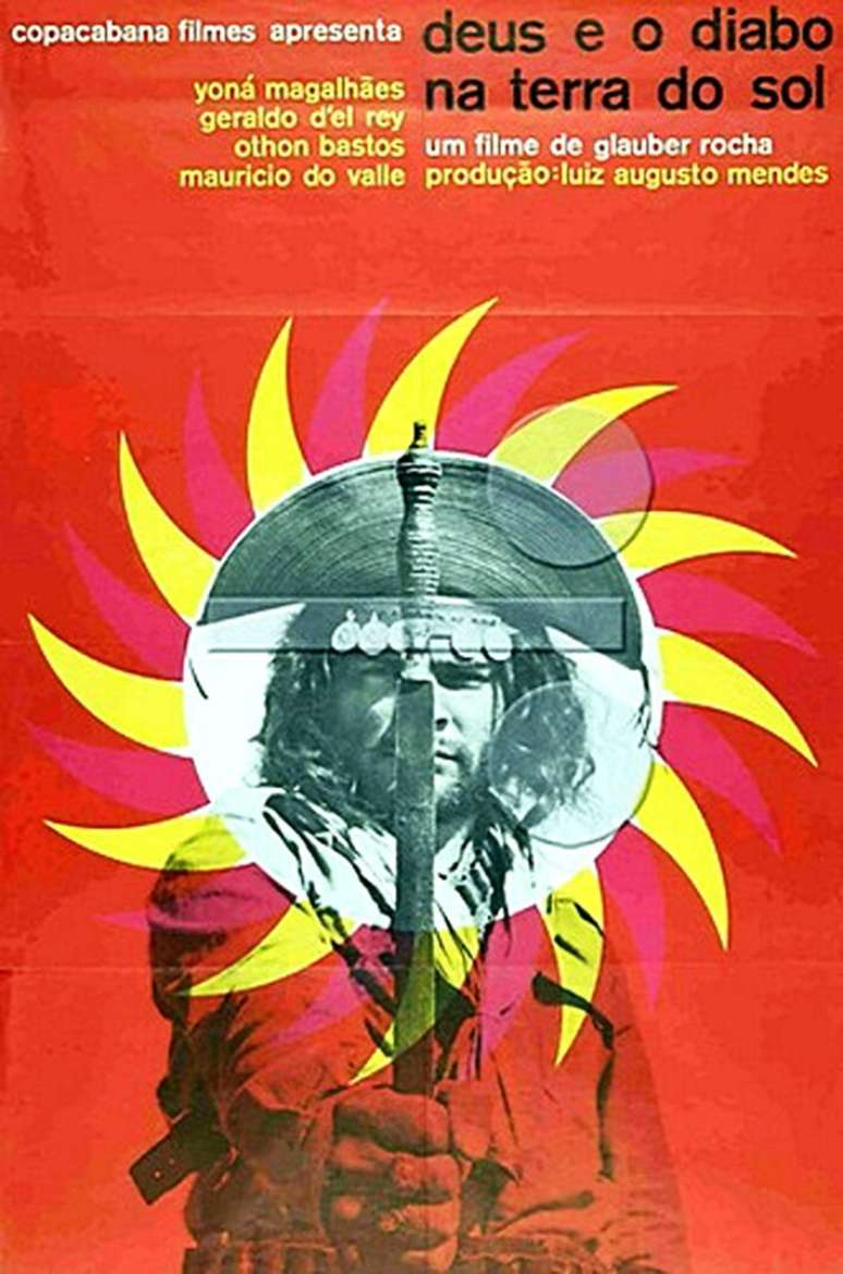 Cartaz do filme Deus e o Diabo na Terra do Sol, DE Glauber Rocha