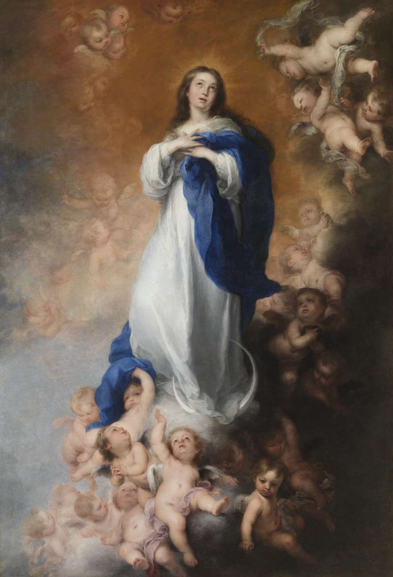 Obra da Imaculada Virgem Maria, no c&eacute;u, feita por Barbolom&eacute; Esteban Murillo em 1678