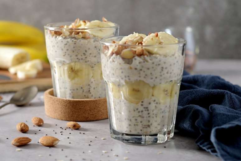 Pudim de chia com banana