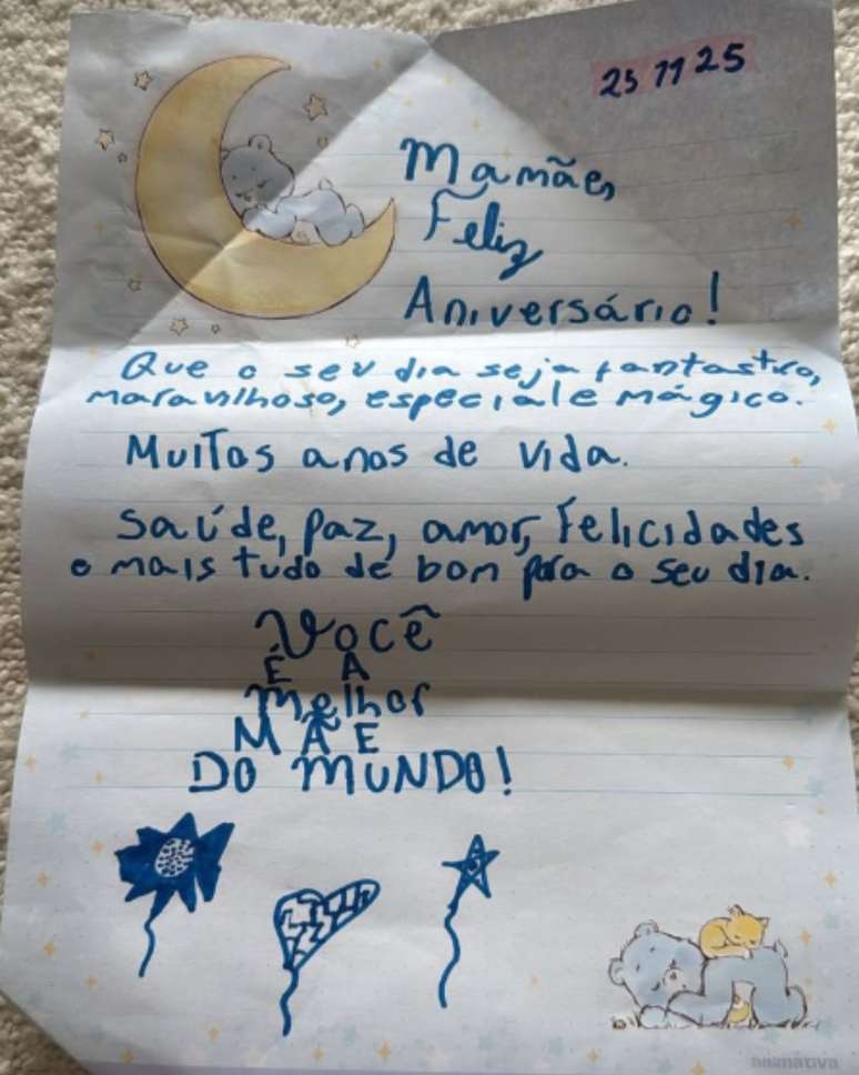 Carta de Maria Ant&ocirc;nia para Ta&iacute;s Ara&uacute;jo
