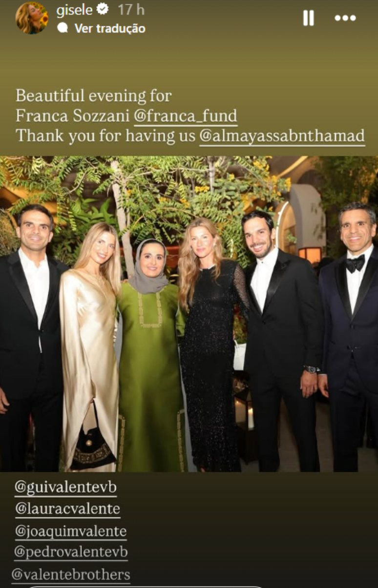 Publica&ccedil;&atilde;o de Gisele B&uuml;ndchen ao lado de Joaquim Valente