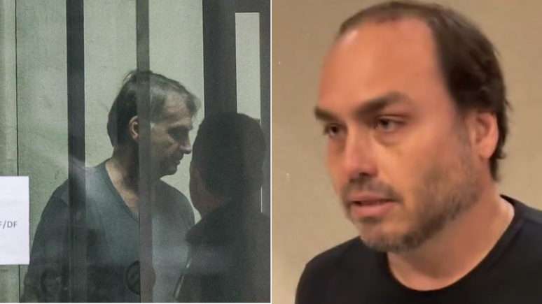 Carlos Bolsonaro visitou o pai na superintendência da PF nesta terça