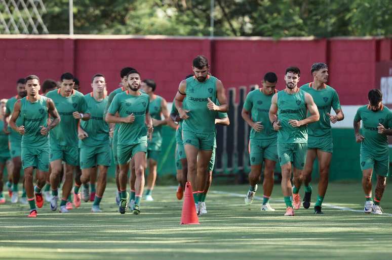 Elenco do Fluminense em treino no CT Carlos Castilho –