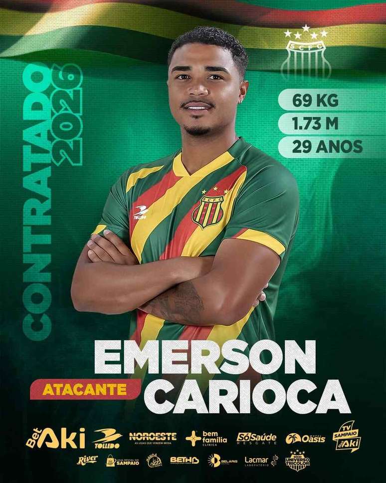 Emerson Carioca será jogador do Sampaio Corrêa –