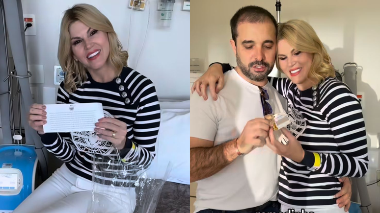 Nas redes socias, Val Marchiori compartilhou registros do momento e agradeceu o esposo por acompanhá