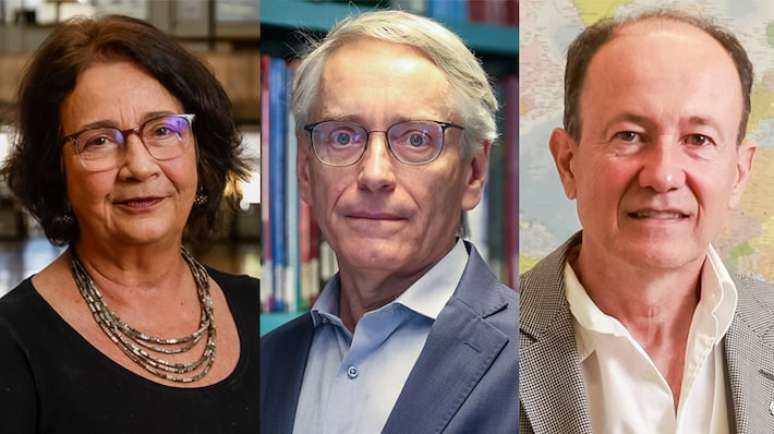 Os três candidatos a reitor da USP: Ana Lanna, Aluísio Segurado e Marcílio Alves