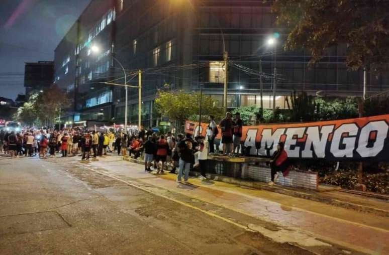 Flamengo fans in Lima, Peru -