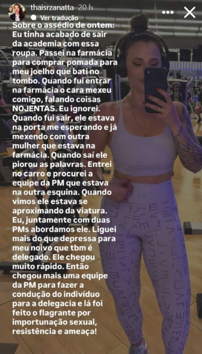 Delegada compartilhou o relato nas redes sociais