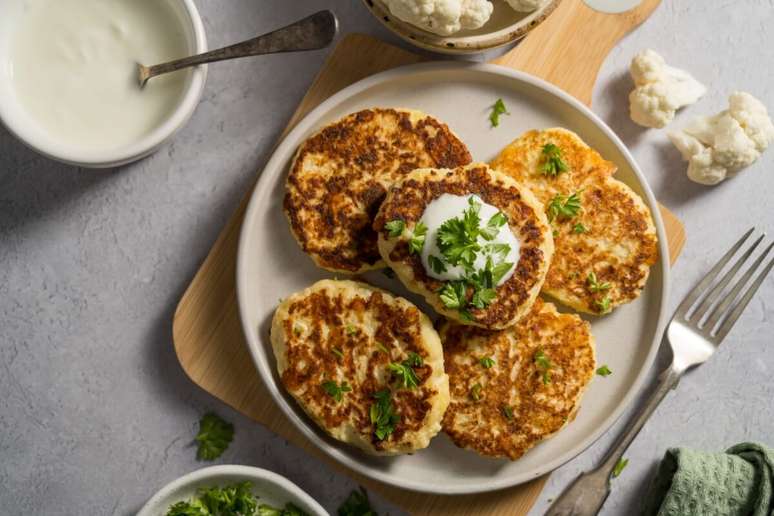 Panqueca de couve-flor com ricota