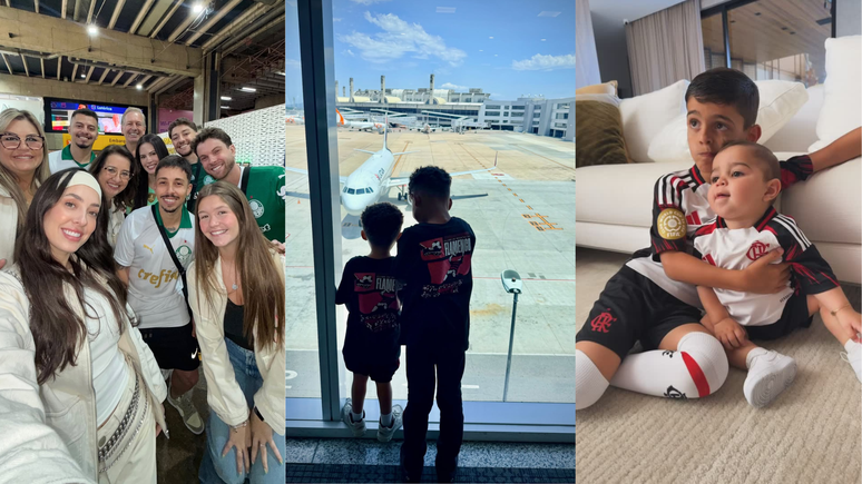 Esposas dos jogadores do Flamengo e Palmeiras mostram viagem a Libertadores