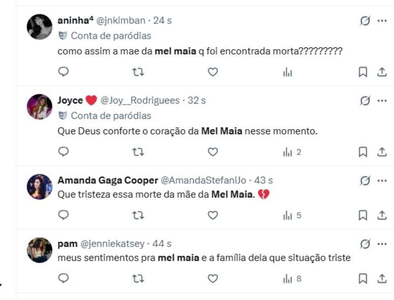 Mensagens de f&atilde;s para Mel Maia