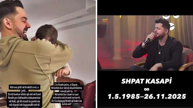 Posts feitos pela esposa de Shpat e pela cantora Bebe Rexha, sobre a morte dele