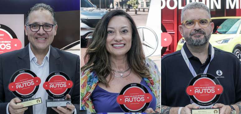 Roberto Braun (Toyota), Alessandra Souza (Mercedes-Benz) e Pablo Toledo (BYD) recebem troféus de “Campeão Geral” do Selo Maior Valor de Revenda – Autos 2025