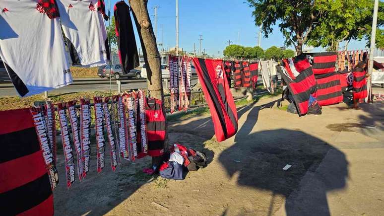 Before the match, street vendors were selling tournament banners throughout the Maracana -