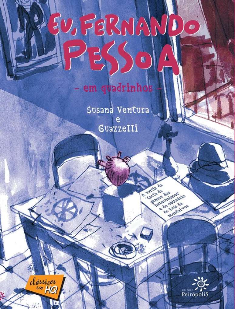 Capa do livro 'Eu, Fernando Pessoa em Quadrinhos', de Susana Ventura e Guazzelli