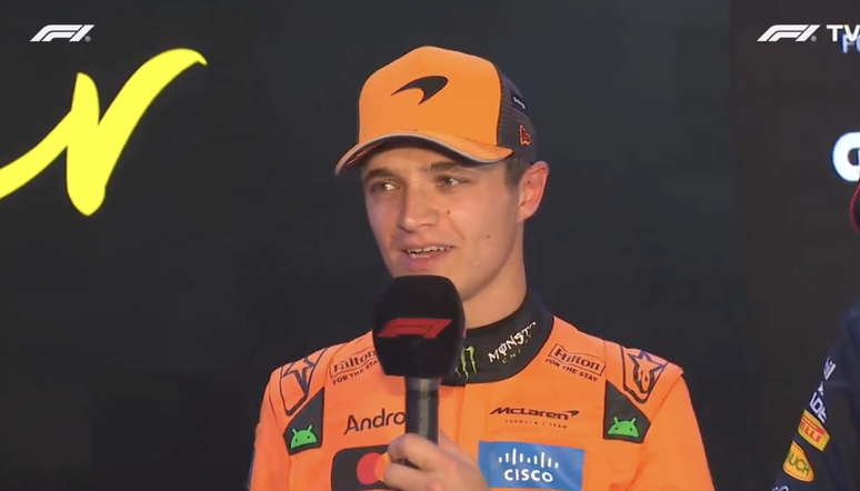 தகுதிக்கு பிந்தைய நேர்காணலில் லாண்டோ நோரிஸ்.