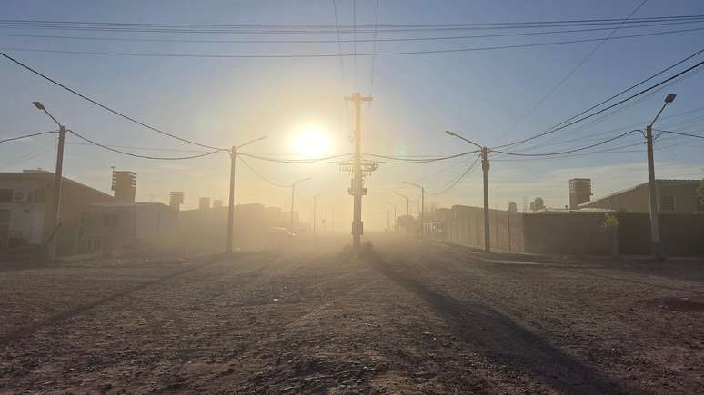 A rua onde mora Mariel Catullo, em pleno planalto, ao amanhecer
