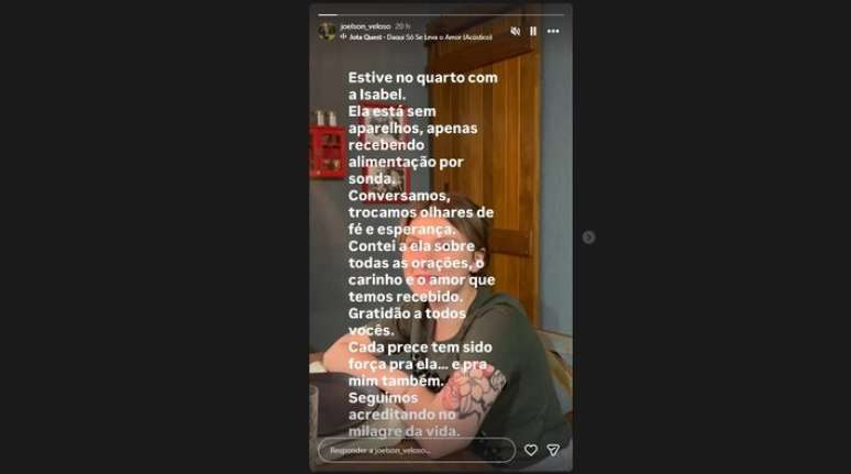 Isabel Veloso, tratando um c&acirc;ncer, foi internada na UTI