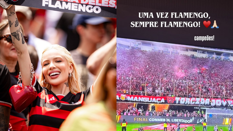 Caroline Lima watches the Libertadores final at her home