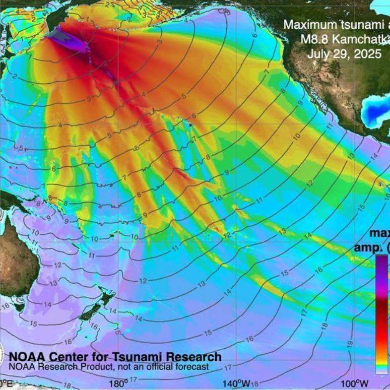 O sistema DART da NOAA usou b&oacute;ias para prever por onde as ondas de tsunami viajariam