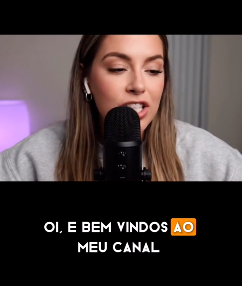 Imagem gerada por IA de uma youtuber exibida por Catharina Doria em seu canal, usada em um desafio para que seguidores identifiquem se o v&iacute;deo &eacute; real ou n&atilde;o.