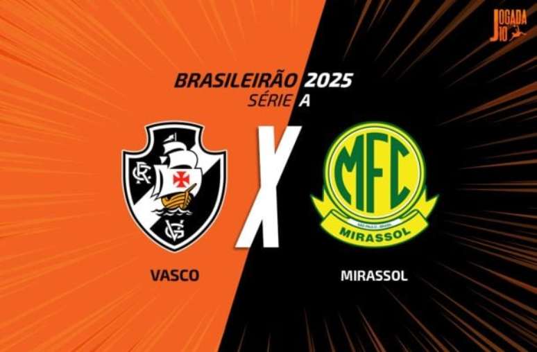 Arte Jogada10 - Legenda: Vasco x Mirassol: onde assistir, escalações e arbitragem