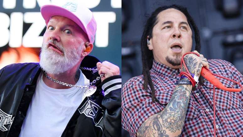 Fred Durst (Limp Bizkit) e Sonny Sandoval (P.O.D.) (Fotos: Matthew Baker e Greg Doherty / Getty Images)